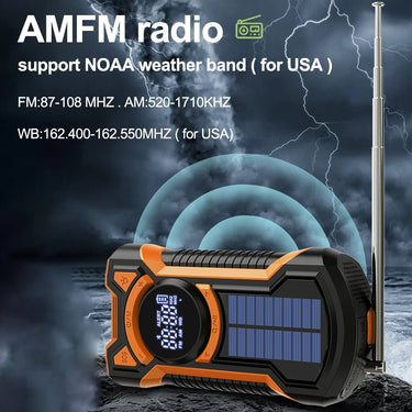 Solar Emergency Radio with 5000mAh Power Bank - InspiredGrabs.com